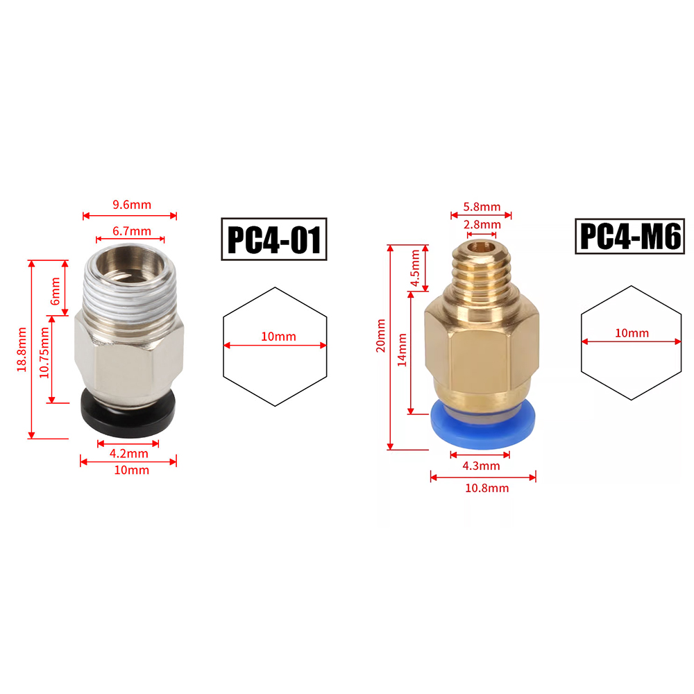 10 개/몫 PC4-M10 3D 프린터 부품 용 공압  - Filament 1.75 리뷰 및 가격
