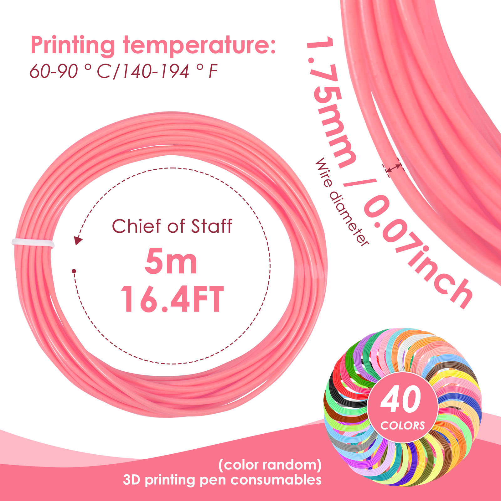 3D 펜 필라멘트 리필 40색 3D 프린터 PLA 1. - Filament 1.75 리뷰 및 가격