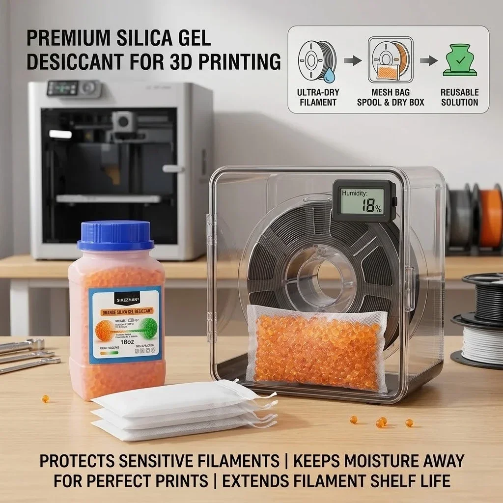 3D 프린터 필라멘트 건조제 오렌지 실리카겔 비즈 색상 - Enclosure 3D Printer 리뷰 및 가격