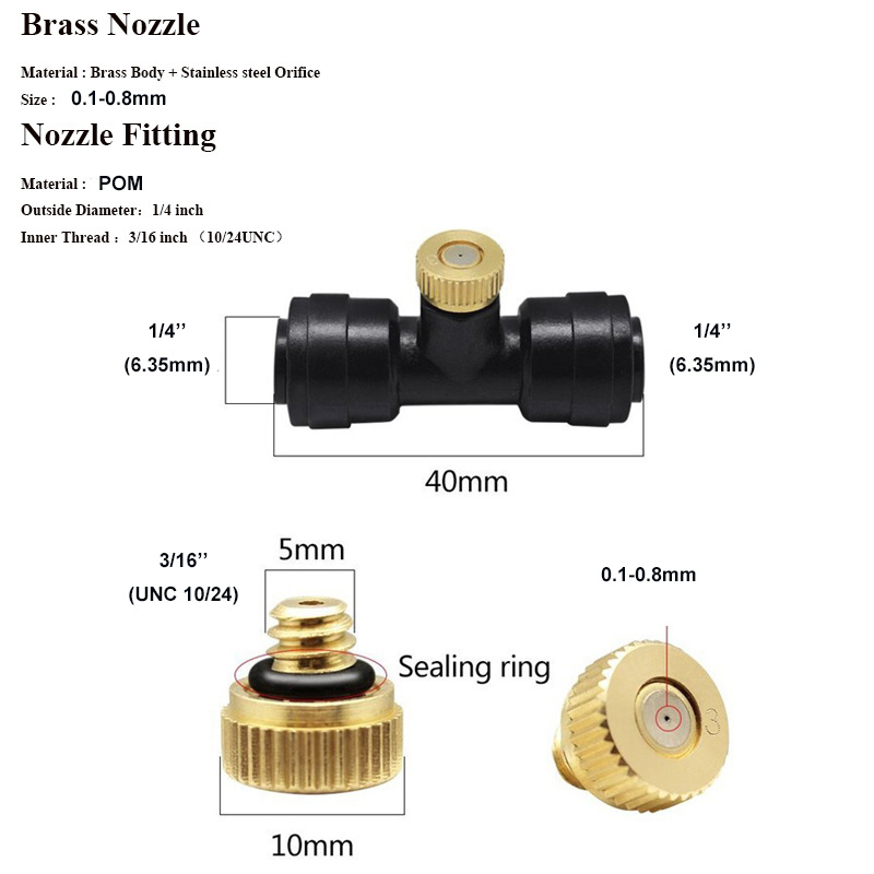 50PCS 스레드 황동 미스트 노즐 0.1-0.8mm  - Nozzle Brass 리뷰 및 가격